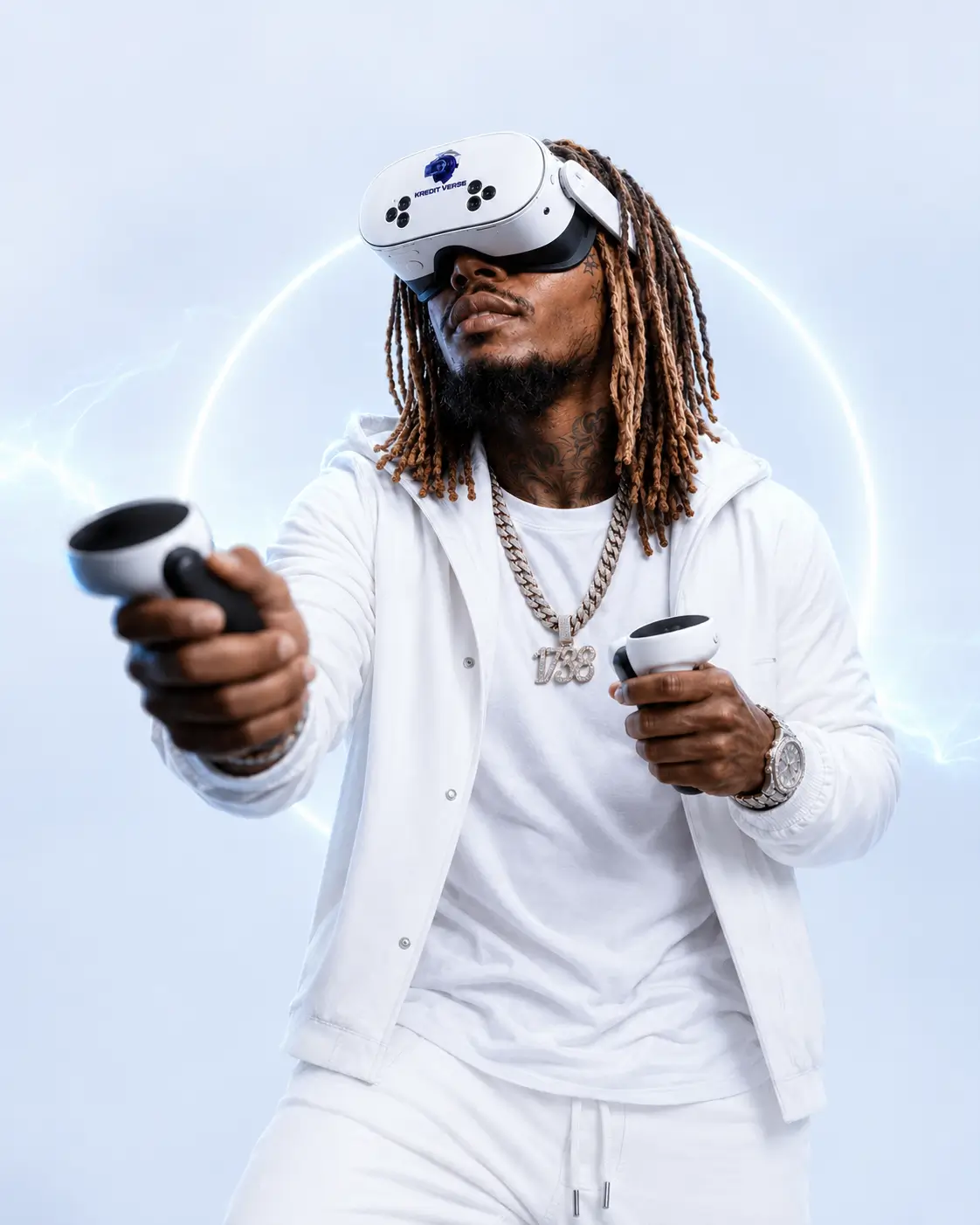Fetty Wap with VR headset and controllers
